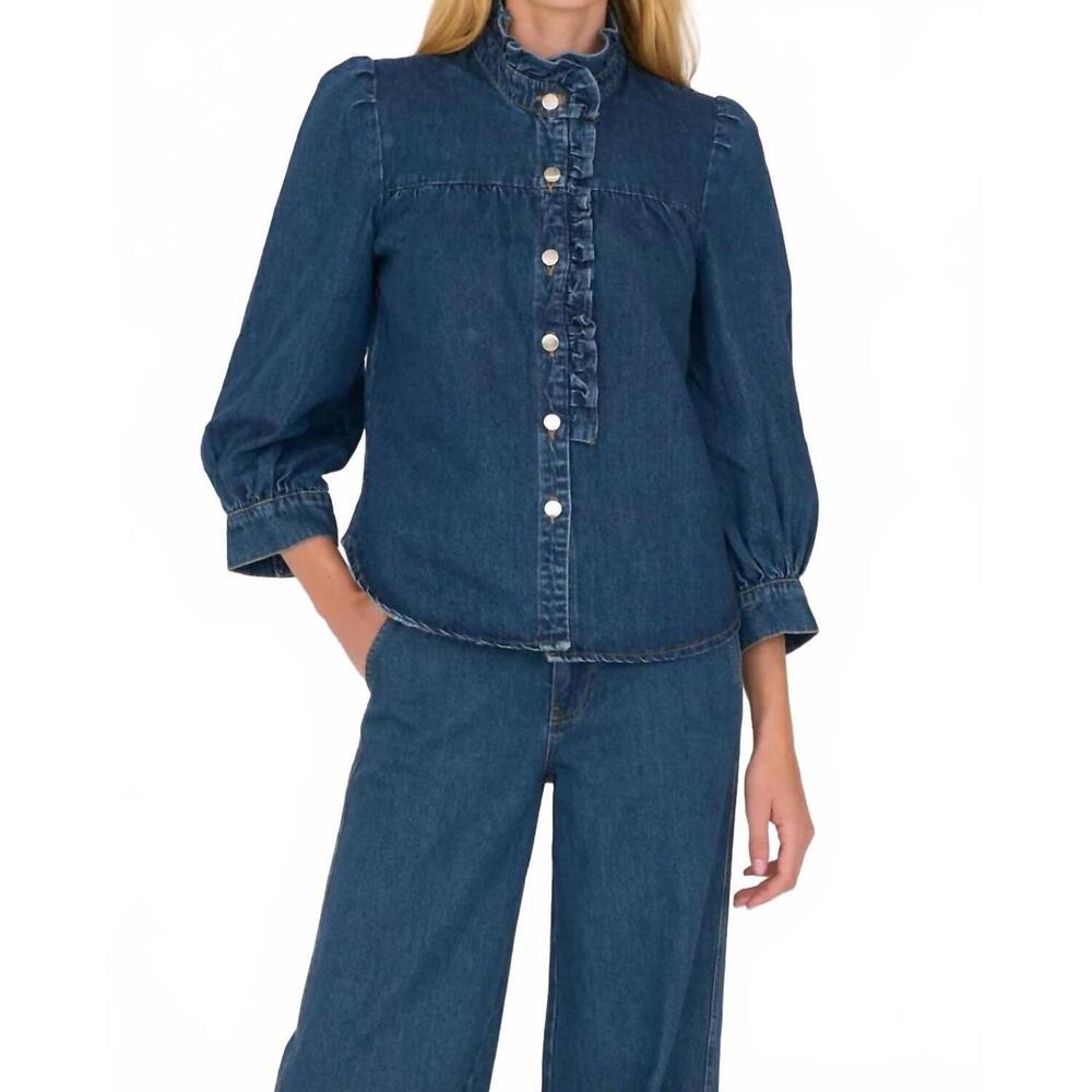 NEW SECULAR rene shirt in dark wash denim
